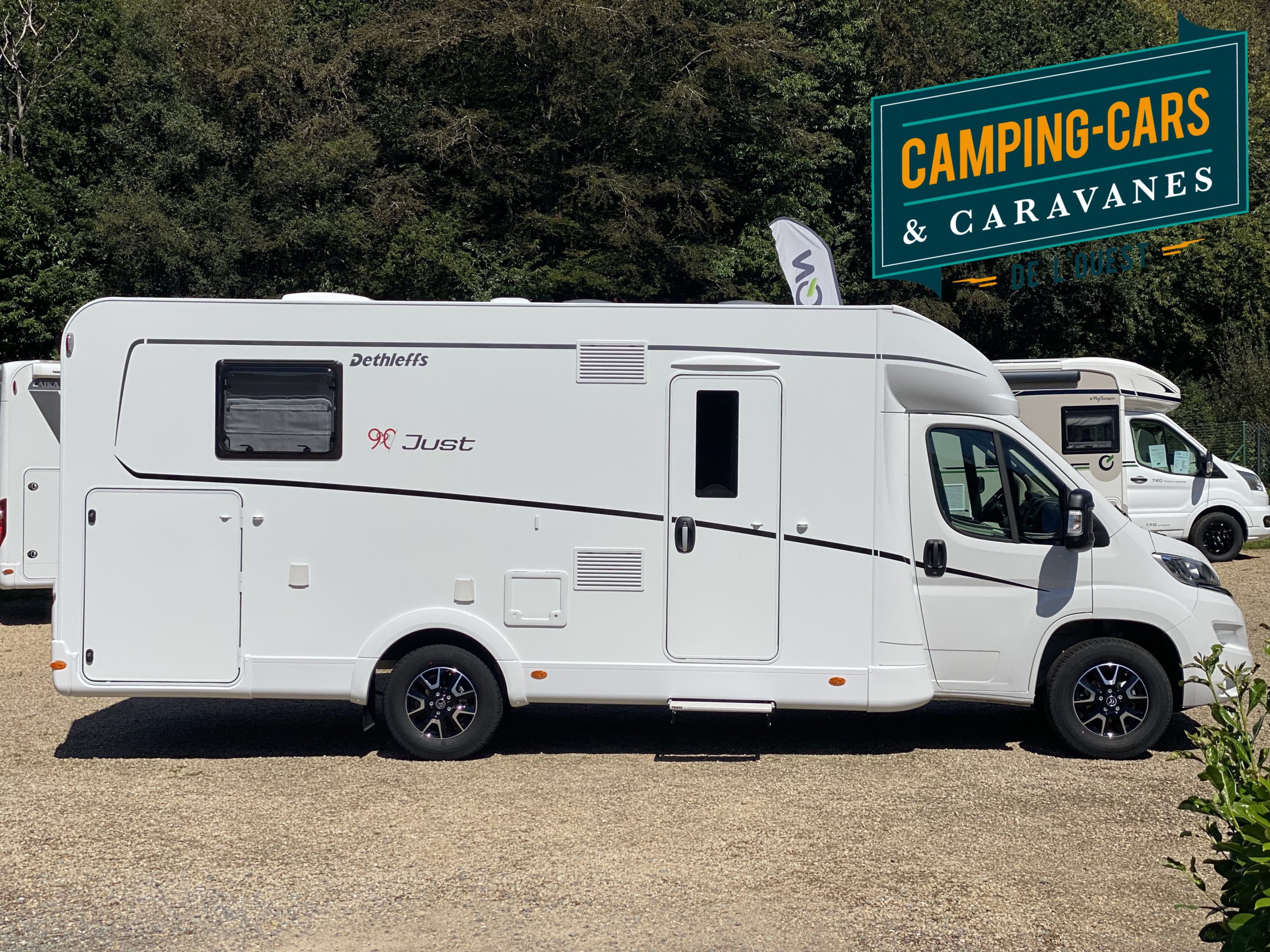 Bloc porte extérieur blanc 2 parties pour caravane et camping-car